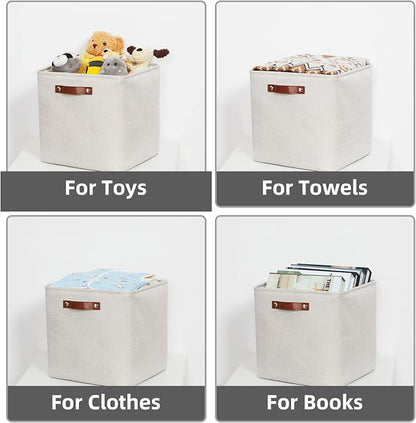 HNZIGE 13x13x13 Cube Storage Bins, Fabric Storage Cubes Baskets - Image 6