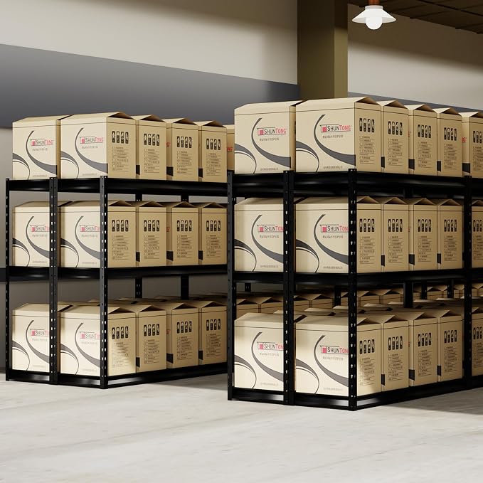 The Atlas 72" H Metal Garage Shelving Unit, 3-Tier Heavy Duty Storage Shelves - Image 2