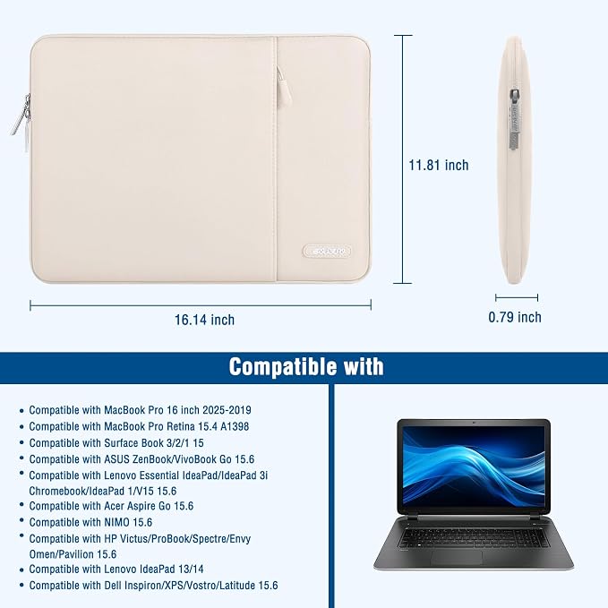MOSISO Laptop Case 16 inch, 15-15.6 inch Laptop Sleeve Compatible - Image 7