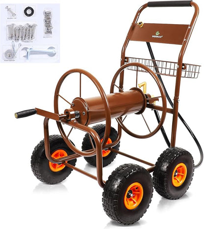 2025 Upgrade Hose Reel Cart, Hold Up to 300 ft of 5/8'', Garden Hose Cart by WERMAH