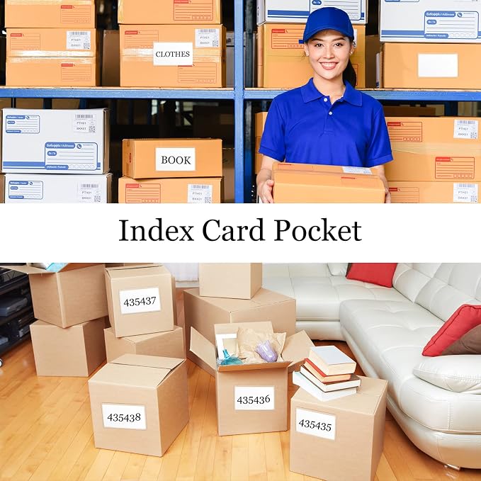 Chinco 100 Self Adhesive Pocket Index Card Pockets Index Card Holder Storage - Image 5