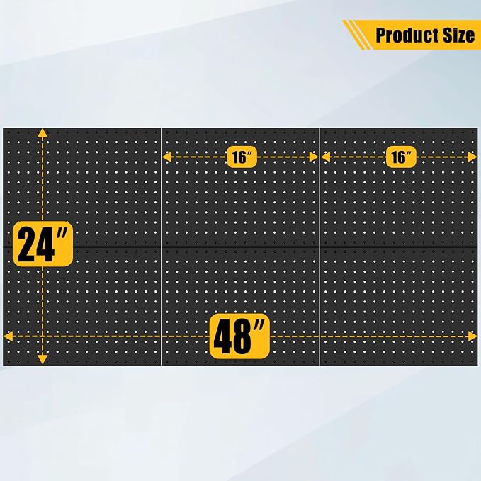 PBHEPJ 6 Pcs Metal Pegboard Panels, Heavy Duty Peg Boards - Image 3
