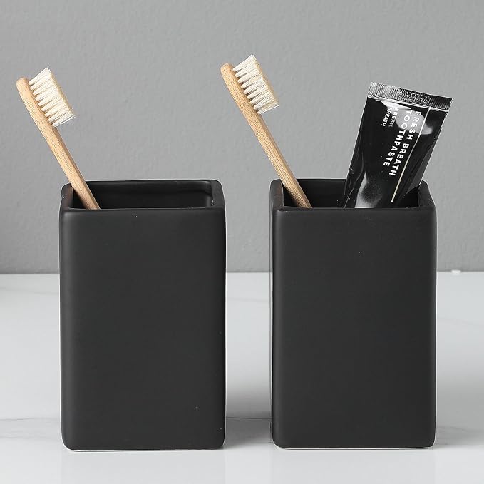 Black Square Toothbrush Holders by BSDISP