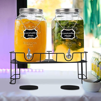 TURSTIN 2 Pcs 2 Gallon Glass Beverage Drink Dispenser - Image 7