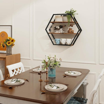 Hexagon Shelves for Wall, Decorative Hexagon Floating Shelves | Geometric Wall - Image 6