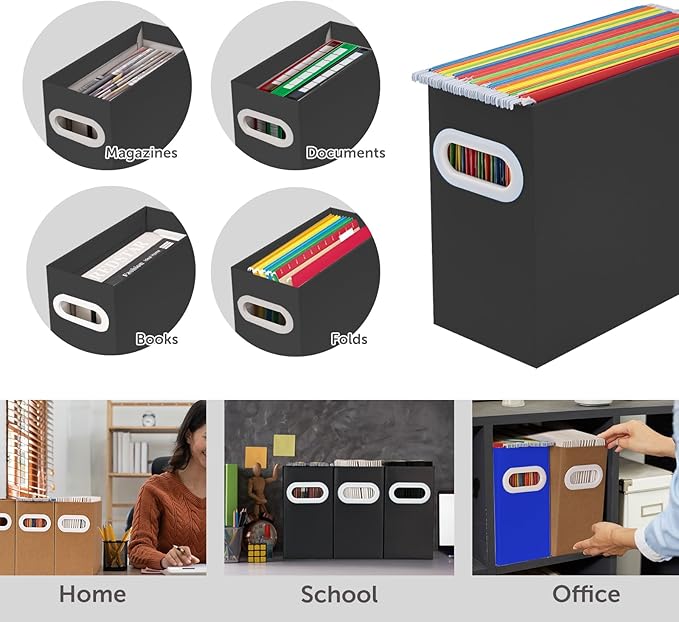 Hanging File Organizer, Cardboard File Folder Organizer - Image 3