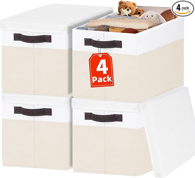 Large Nursery Closet Organizer Bins - 23 QT Decorative Storage Baskets by Criusia