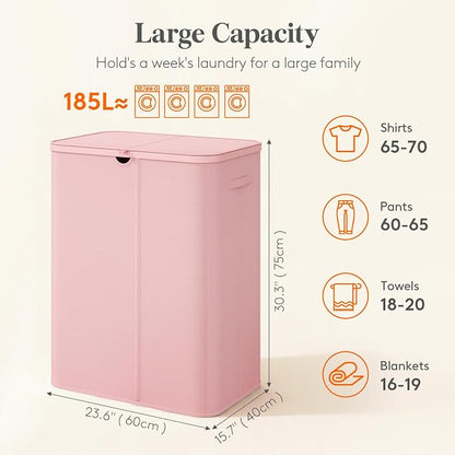 Lifewit 185L 3 Section Laundry Hamper - Image 2