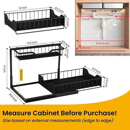 3 Pack, Under Sink Organizer 2-Tier - Image 2