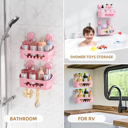 LEVERLOC Shower Caddy Suction Cup 2 Pack, Shower Organizer Removable Bathroom - Image 5