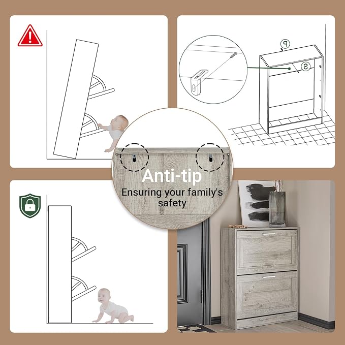 Haotian Enclosed Shoe Rack for Entryway | Shoe Cabinet - Image 5