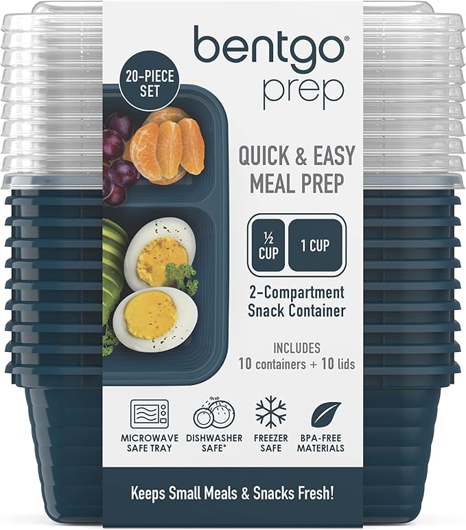 Bentgo Prep - 2-Compartment Snack Containers - Reusable, Microwaveable - Image 8