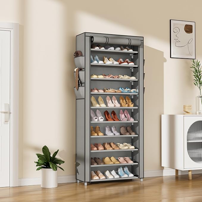 VTRIN Vertical Narrow Shoe Rack Organizer Tall Shoe Rack - Image 2