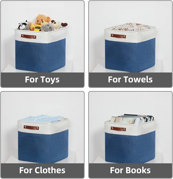HNZIGE Cube Storage Baskets for Shelves, Fabric Storage Basket - Image 6