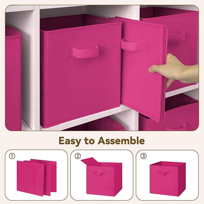 GRANNY SAYS 11 Inch Cube Storage Bin, Cube Organizer Bins, Rose Red, Sturdy - Image 4