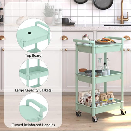 Steehoom 3-Tier Utility Rolling Cart - Image 4