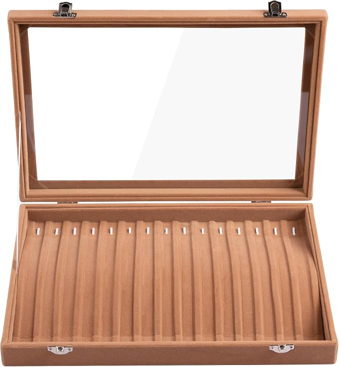 Frebeauty 15 Hooks Necklace Tray Velvet Neckalce Organizer - Image 2