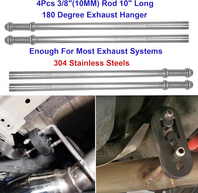 16PCS Exhaust Hanger 304 Stainless Steel 3/8" Rod Rubber Hanger Set - Image 4