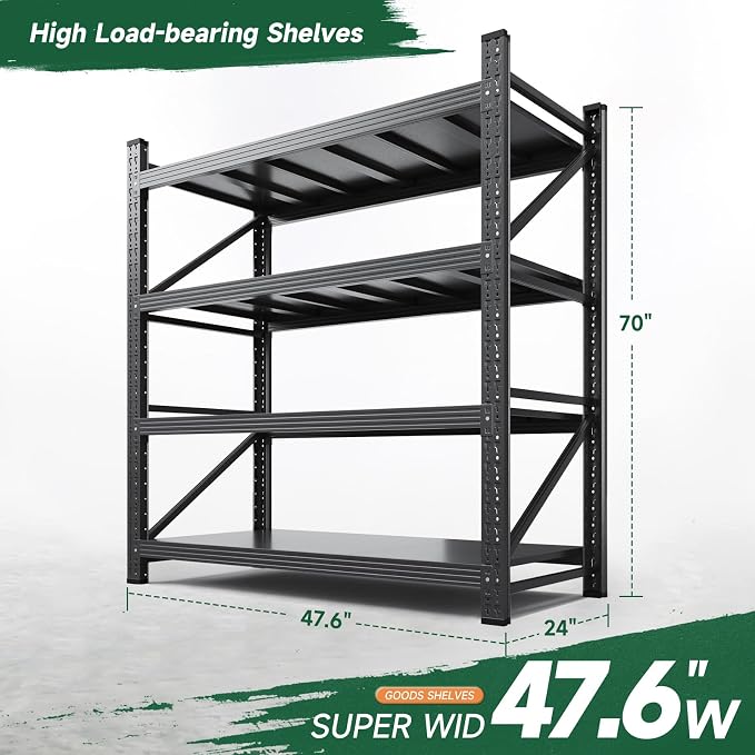Letaya 3000LBS Storage Shelves Heavy Duty, 4 Tier Adjustable Utility Rack Shelf - Image 2