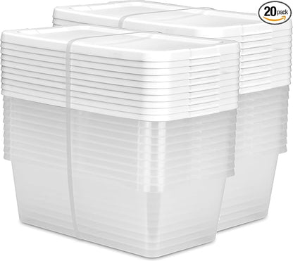 20-Pack 6 Quart Storage Boxes – Clear Plastic Storage Bin by Unknown