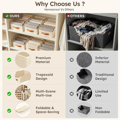 Homsorout Fabric Storage Bins for Organizing - Image 7