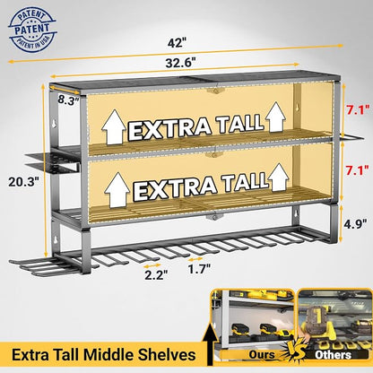 YYR Large Power Tool Organizer Wall Mount, Heavy Duty Metal Cordless Drill - Image 6