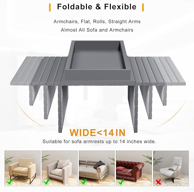 Bestjing Bamboo Sofa Armrest Tray Table - Image 5