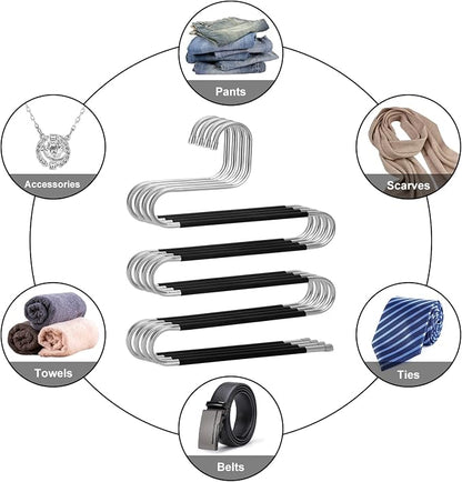 Pants Hangers Space Saving, 4 Pack Stainless Steel Non-Slip Hangers - Image 4