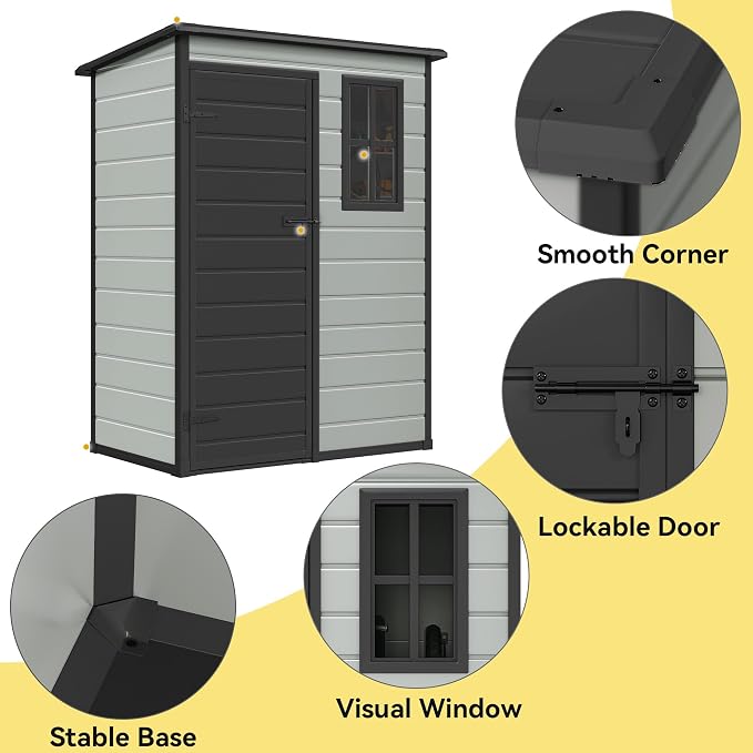 DWVO 5x3 FT Outdoor Storage Shed - Image 5