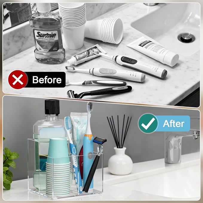 Toothbrush Holder, Large Capacity Electric Toothbrush and Toothpaste Holder - Image 5