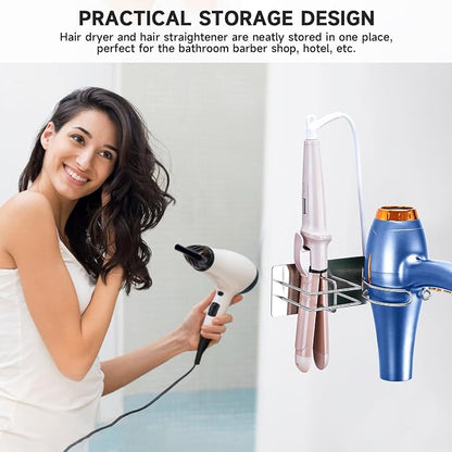 Hair Straightener Holder Hair Dryer Holder Wall Mounted, Blow Dryer and Curling - Image 8