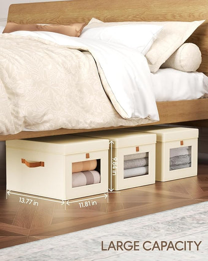 Homsorout Storage Bins with Lid – Closet Organizer with Side Opening and Clear - Image 4