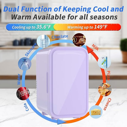 Mini Fridge, 6 Liter/8 Can 110V AC/DC Portable Thermoelectric Cooler - Image 3