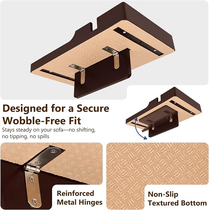 Sofa Insert Tray for Middle Seat, Bamboo Couch Table - Image 8
