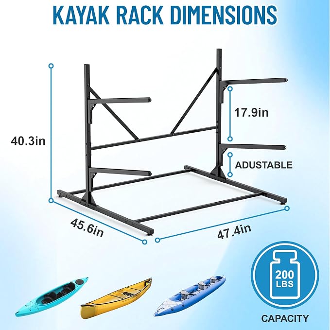 Kayak Storage Rack, Heavy Duty Freestanding Kayak Rack - Image 6