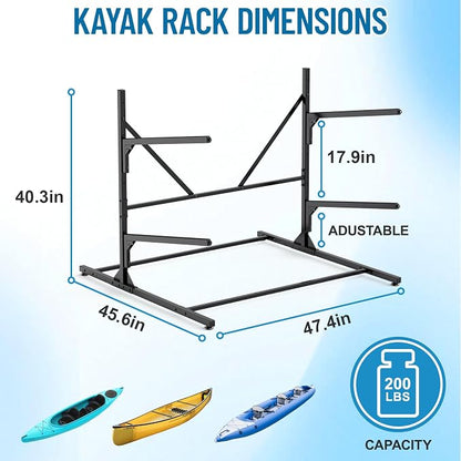 Kayak Storage Rack, Heavy Duty Freestanding Kayak Rack - Image 6