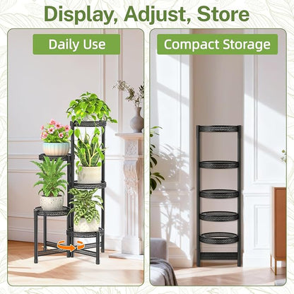 iDavosic.ly Plant Stand Indoor Outdoor, 5 Tier Corner Metal Flower Display - Image 9