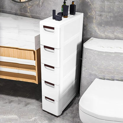 5 Drawers Narrow Slim Plastic Storage Cabinet, Storage Drawer - Image 4