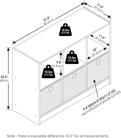 Furinno Basic 3x2 Cube Storage Bookcase Organizer - Image 3