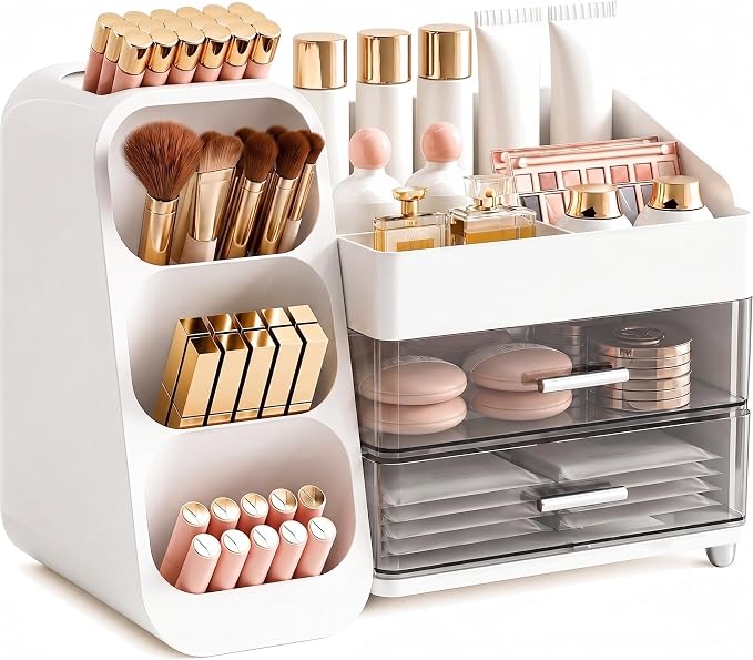 Booklov Makeup Organizer for Vanity, Large Capacity Cosmetic Display Case by Booklov