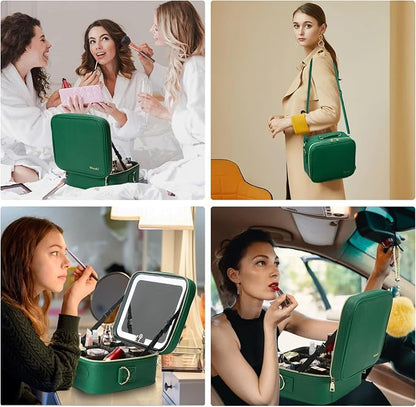 Mocado Travel Makeup Bag with LED Lighted Mirror, Travel Makeup Organizer - Image 7