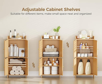 BEWISHOME Small Floor Cabinet, Toilet Paper Storage, Bathroom Storage Cabinet | - Image 5