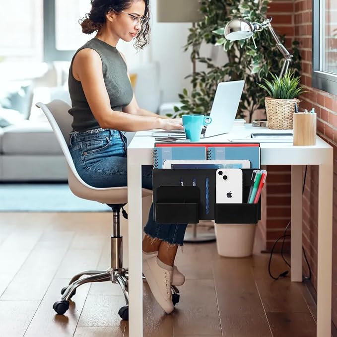 MAXECHO Desk Side Storage, Under Desk Laptop Mount, Table Side Hanging File - Image 7