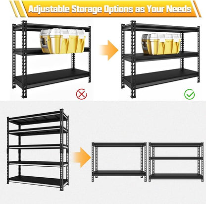 48" W Garage Storage Shelves Heavy Duty, 2800LBS Loads Adjustable Garage - Image 5