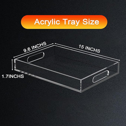 Acrylic Tray for Ottoman, Acrylic Organizers Tray Large, Serving Tray - Image 2