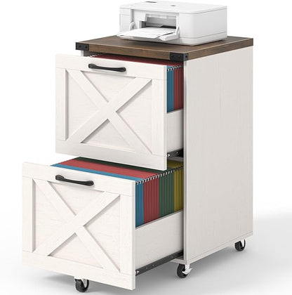 Halitaa Farmhouse 2 Drawer Small File Cabinet by Halitaa