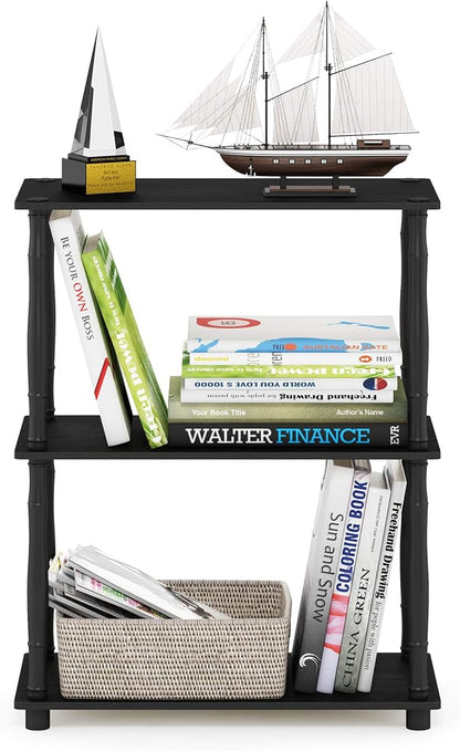 Furinno TURN-N-TUBE Storage Shelves, 3-Tier Book Shelf, Corner Shelf, Toolless - Image 5