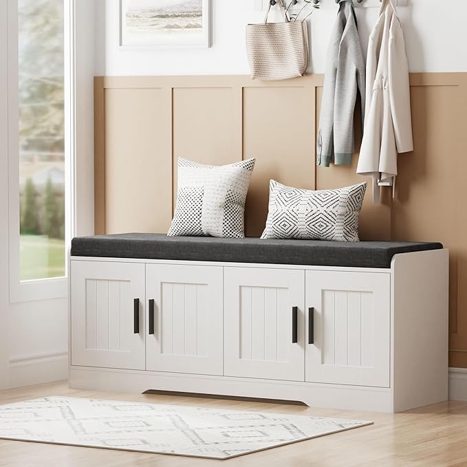 Homleke 2-Tier Storage Bench, Shoe Bench by Homleke