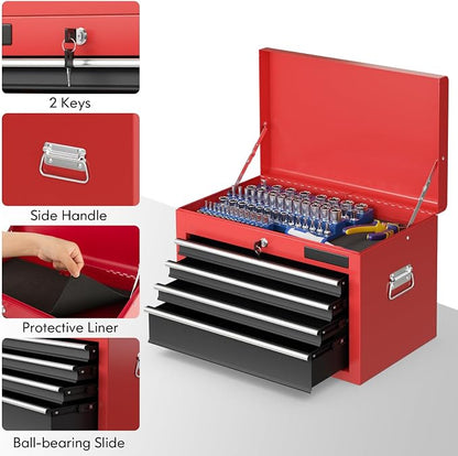 Goplus Tool Chest, 3-in-1 Rolling 6 Drawers Tool Cabinet - Image 6