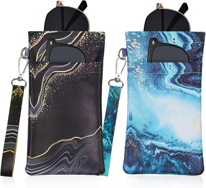 Double Eyeglass Case Soft Dual Glasses Case by FLYINGMAGE